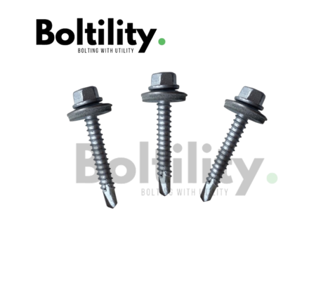 Hex Head M5.5-14x35mm (#3 Drill Point) | Bi-Metal SS A4 + Carbon Steel Drill Point c/w SS A4 Bonded EPDM Neoprene Washer OD 16mm