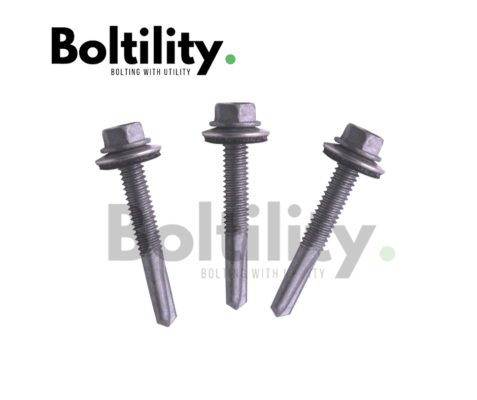 M5.5-24x45mm, Self Drilling Screw, Bi-Metal SS A4 + Carbon Steel, Hex Head