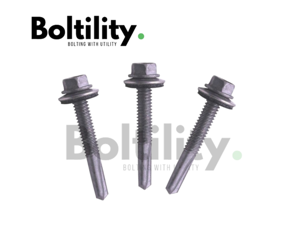 M5.5-24x45mm, Self Drilling Screw, Bi-Metal SS A4 + Carbon Steel, Hex Head